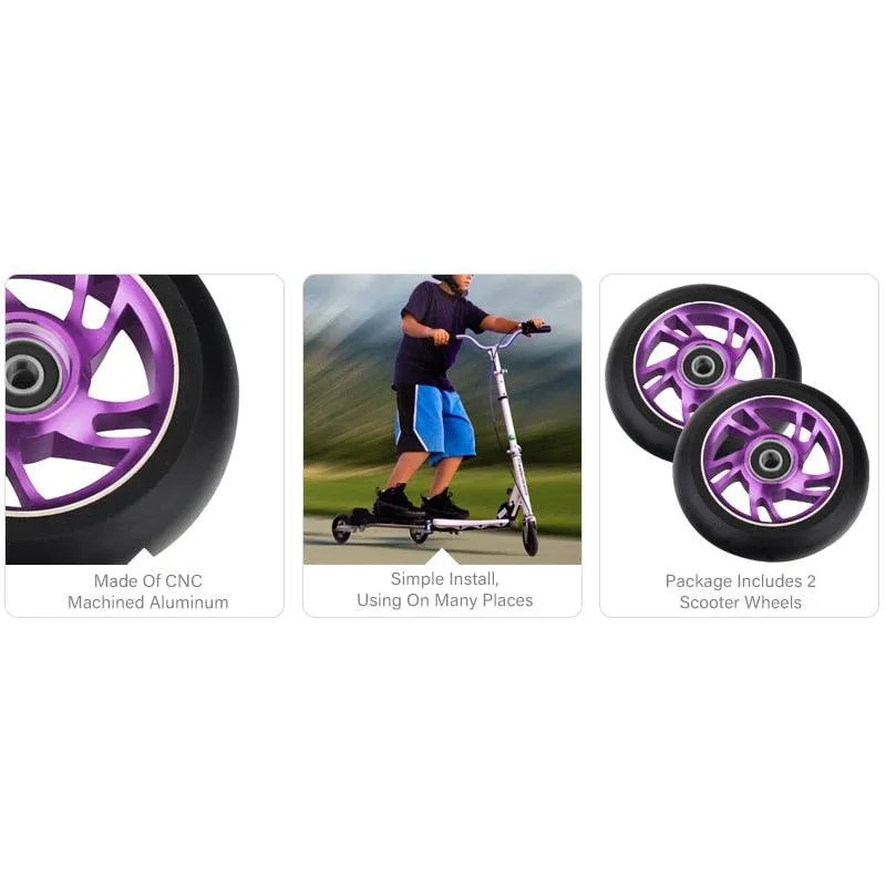 100mm Scooter Wheels Replacement With Bearings Aluminum Wear-resistant