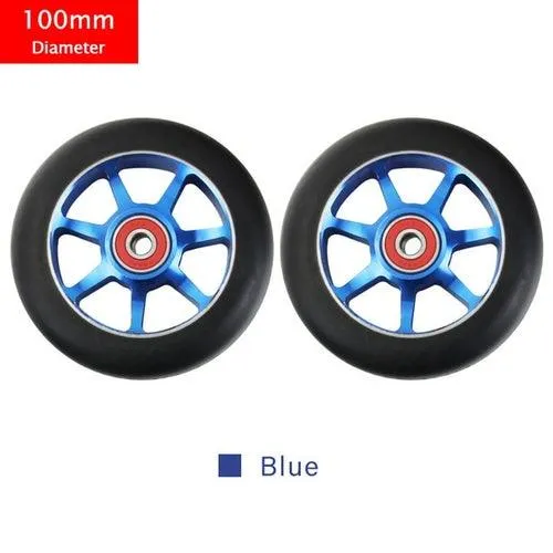 100mm Scooter Wheels Replacement With Bearings Aluminum Wear-resistant