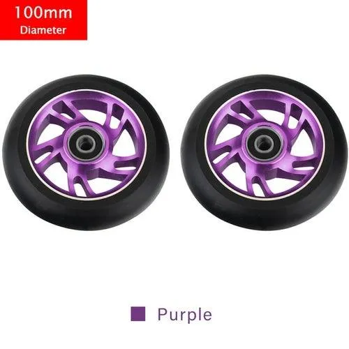 100mm Scooter Wheels Replacement With Bearings Aluminum Wear-resistant