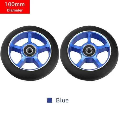 100mm Scooter Wheels Replacement With Bearings Aluminum Wear-resistant