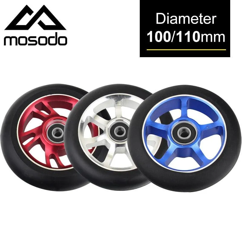 100mm Scooter Wheels Replacement With Bearings Aluminum Wear-resistant