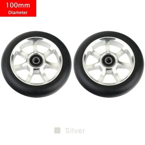 100mm Scooter Wheels Replacement With Bearings Aluminum Wear-resistant