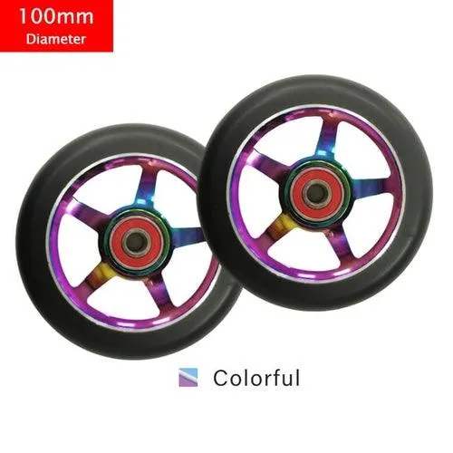 100mm Scooter Wheels Replacement With Bearings Aluminum Wear-resistant