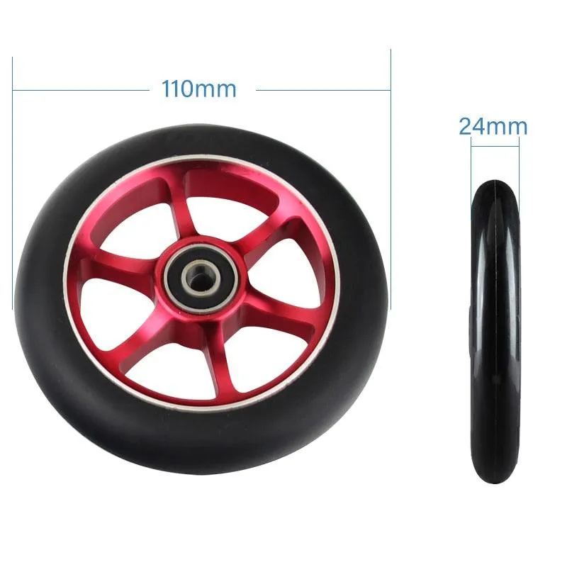 100mm Scooter Wheels Replacement With Bearings Aluminum Wear-resistant