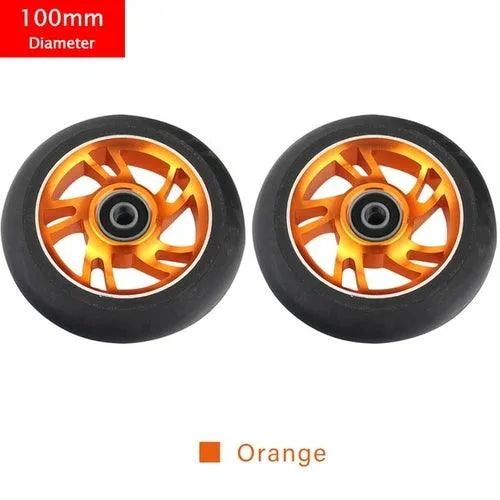 100mm Scooter Wheels Replacement With Bearings Aluminum Wear-resistant