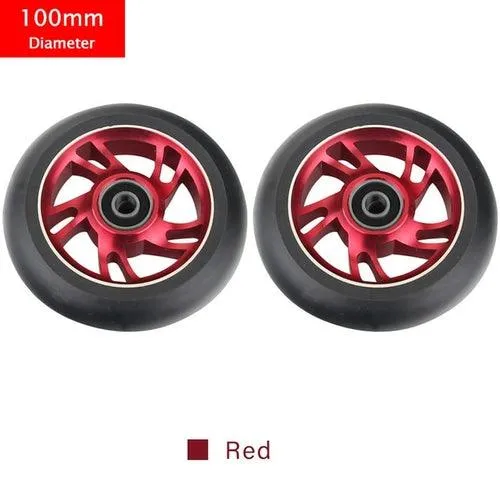 100mm Scooter Wheels Replacement With Bearings Aluminum Wear-resistant