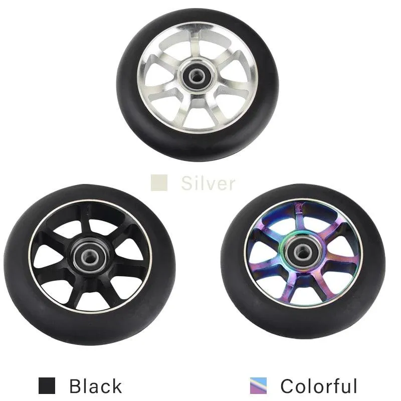 100mm Scooter Wheels Replacement With Bearings Aluminum Wear-resistant