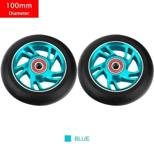 100mm Scooter Wheels Replacement With Bearings Aluminum Wear-resistant