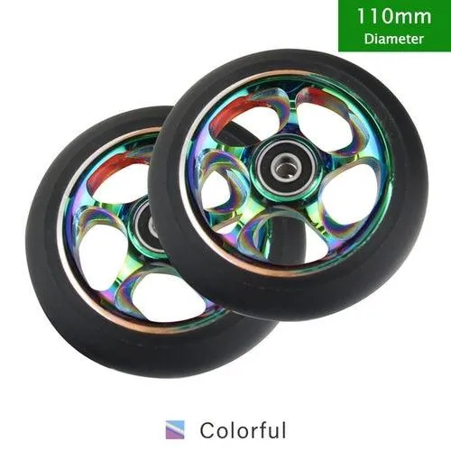 100mm Scooter Wheels Replacement With Bearings Aluminum Wear-resistant