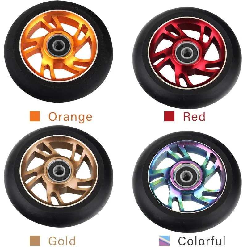 100mm Scooter Wheels Replacement With Bearings Aluminum Wear-resistant