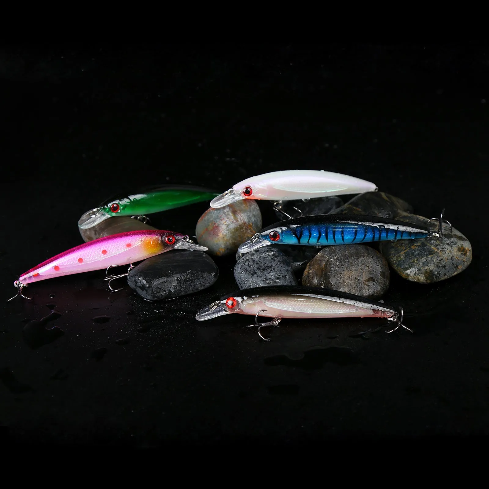 10pcs 11cm/13.5g Minnow Fishing Lures 10 Colors Even Mixed with Lure Box