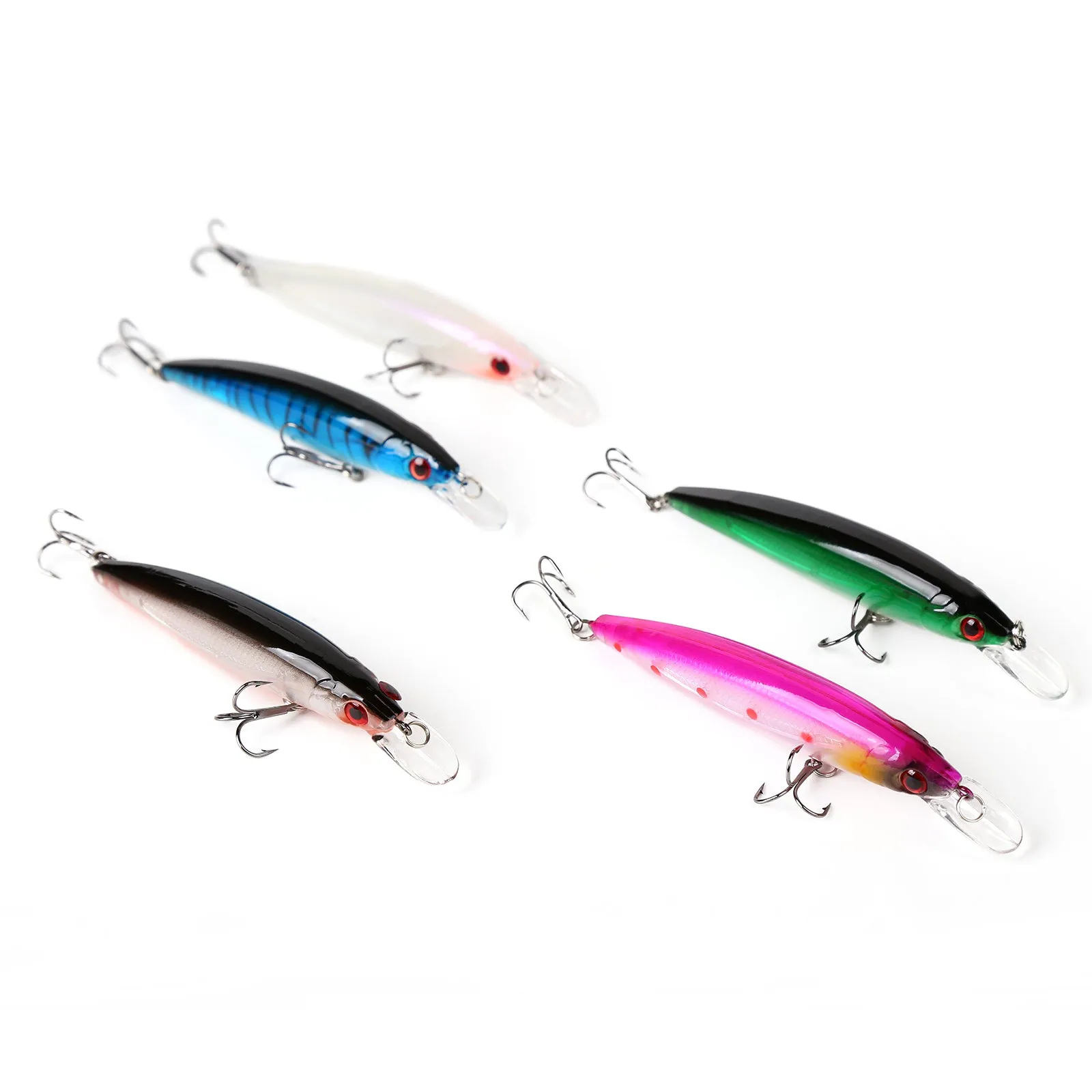 10pcs 11cm/13.5g Minnow Fishing Lures 10 Colors Even Mixed with Lure Box