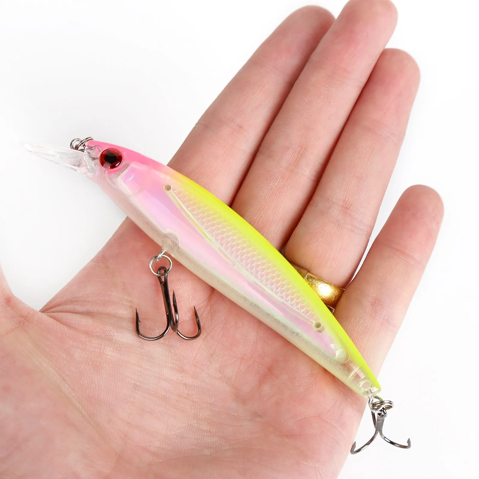 10pcs 11cm/13.5g Minnow Fishing Lures 10 Colors Even Mixed with Lure Box