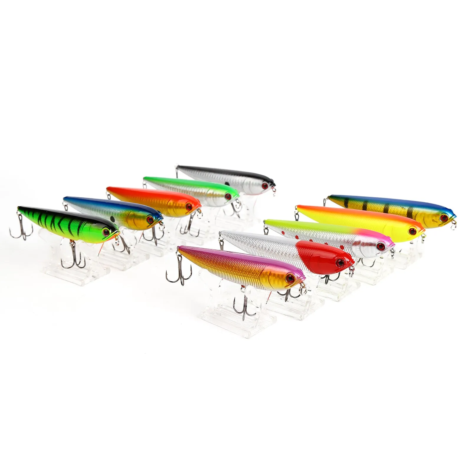 10pcs 12cm/22g Hard Pencil Bait 10 Colors with Lure Box Solution Available