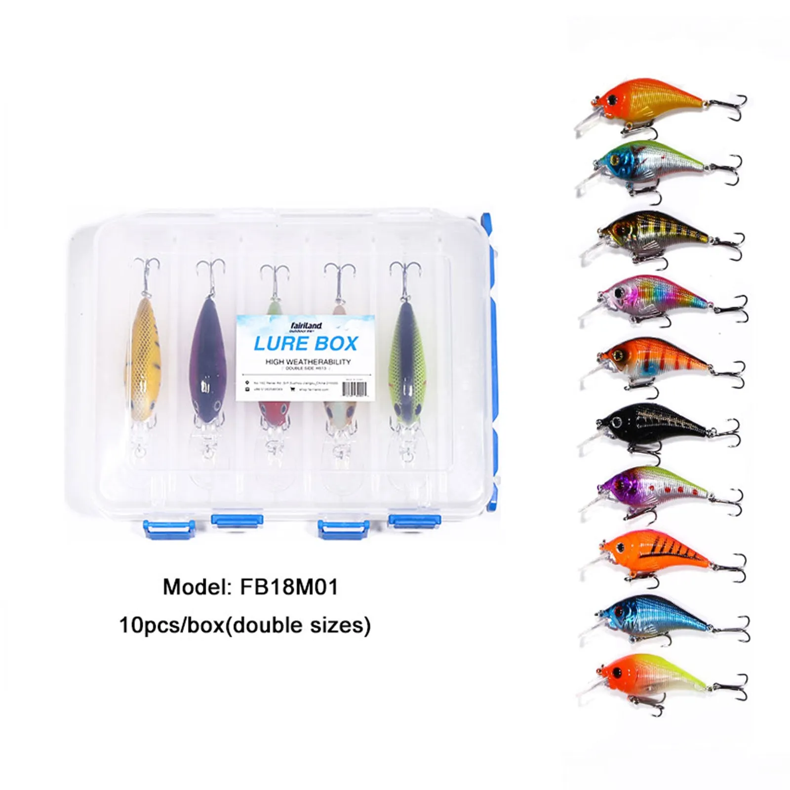 10pcs 6cm/11g Mini Minnow Fishing Lures 10 Colors with Lure Box