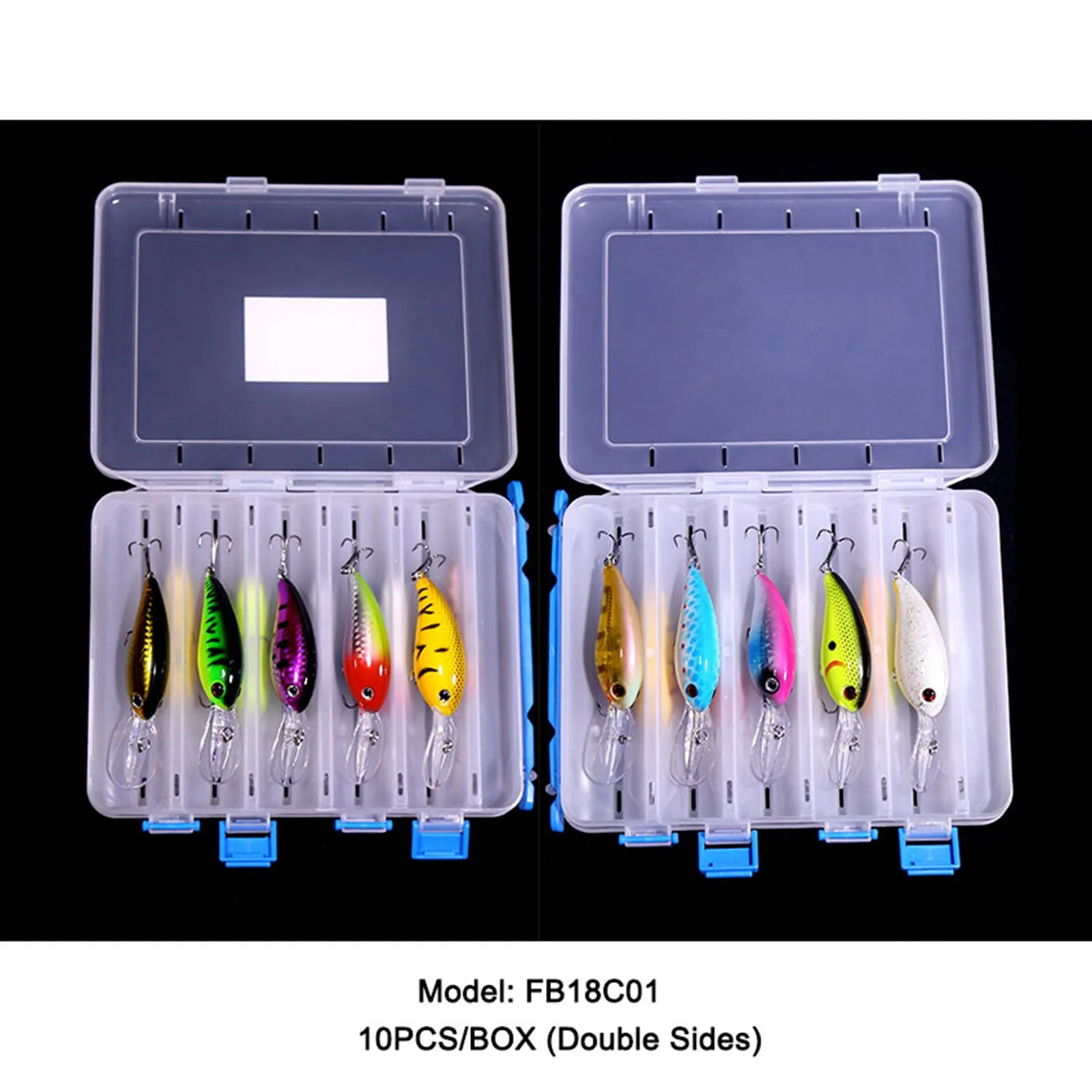 10pcs 7cm/15g Crank Bait 10 Color Even Mixed with Lure Box