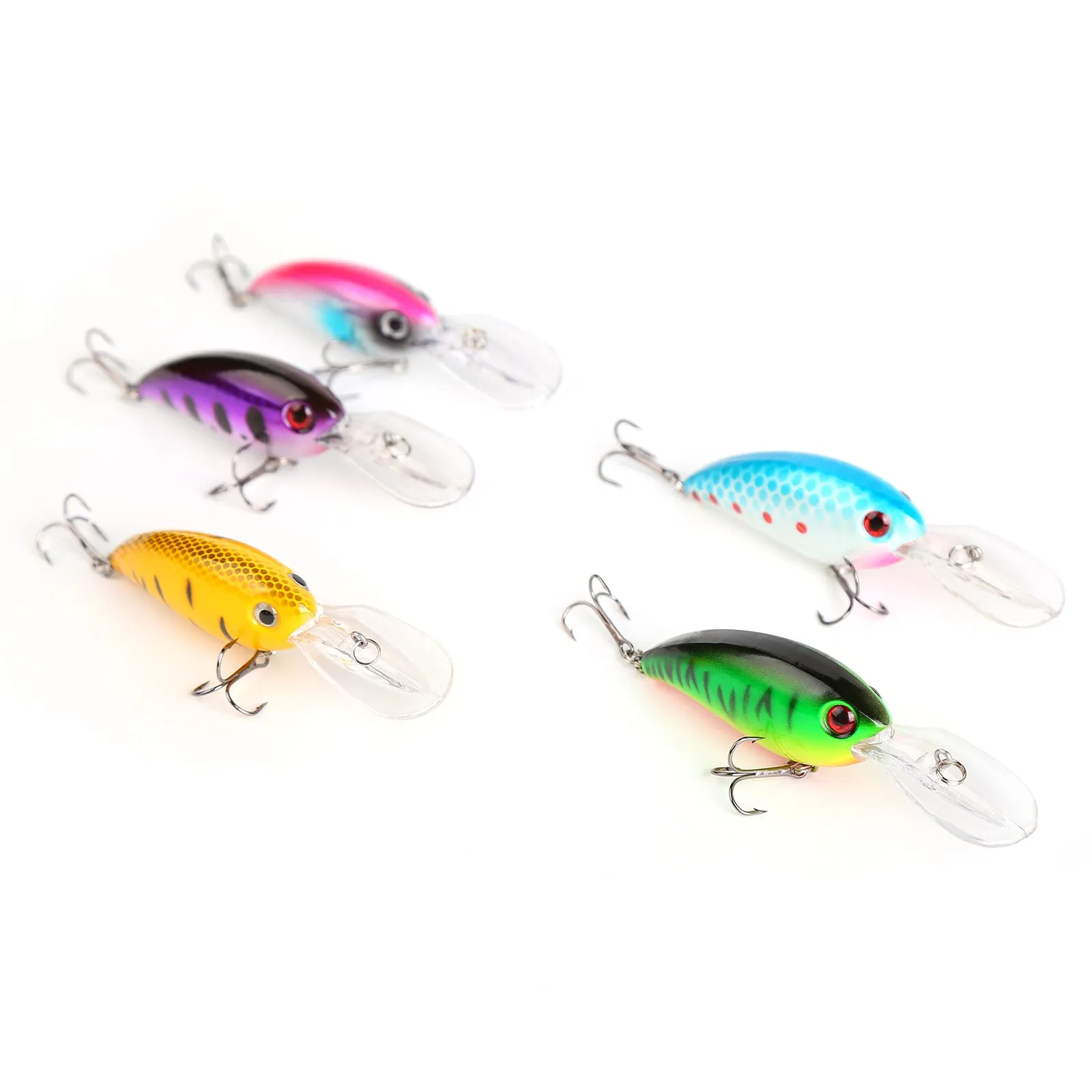 10pcs 7cm/15g Crank Bait 10 Color Even Mixed with Lure Box