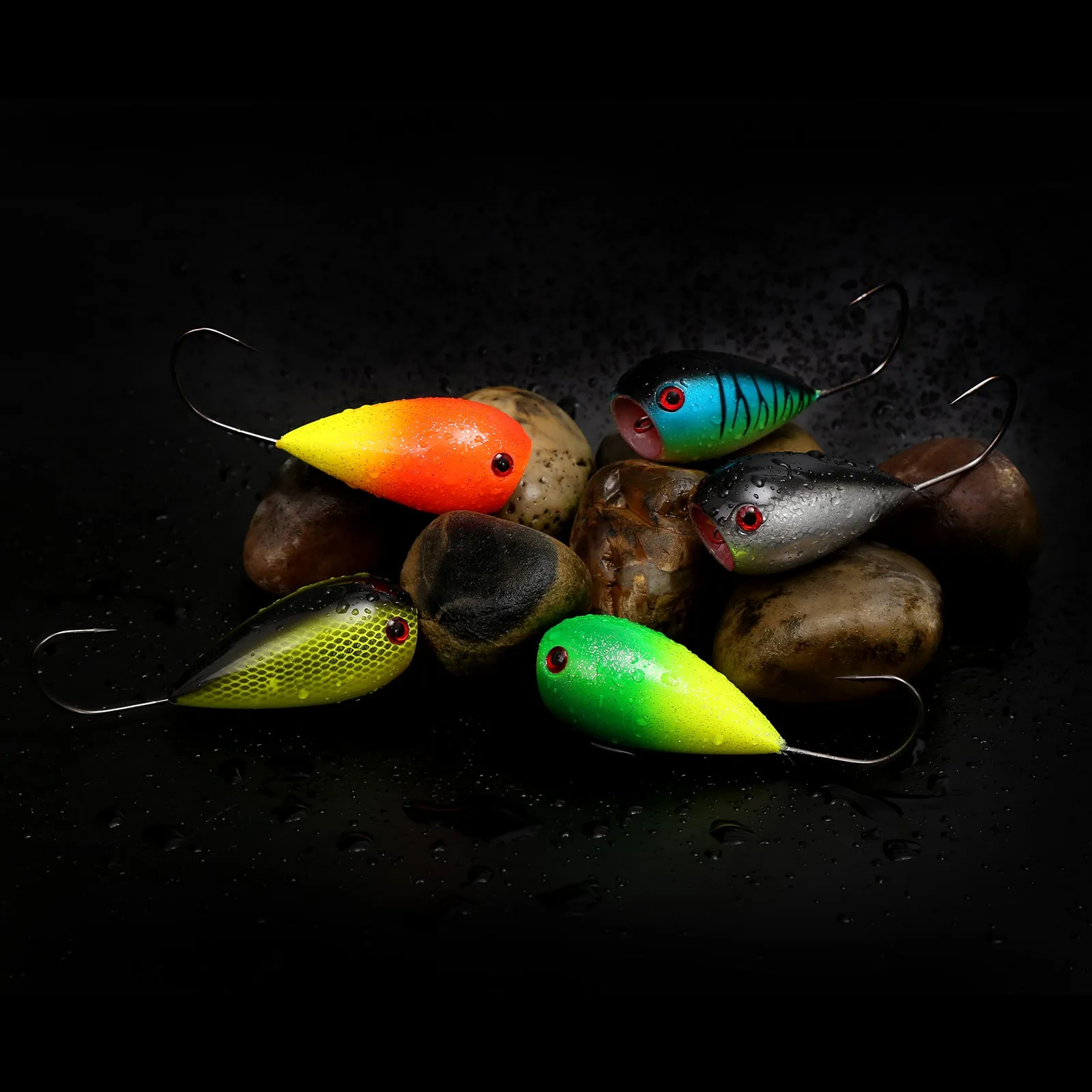 10pcs 8cm 13.2g Floating Egg Fishing Lure Popper Bait 10 Colors with Lure Box