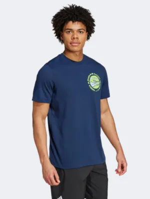 Adidas Racket Rebels Graphic Men Tennis T-Shirt Collegiate Navy