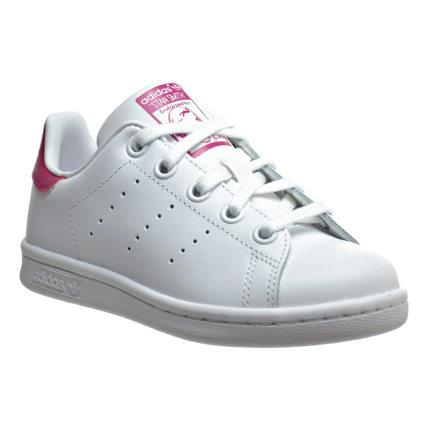 Adidas Stan Smith C Little Kid's Shoes White/White/Bold Pink