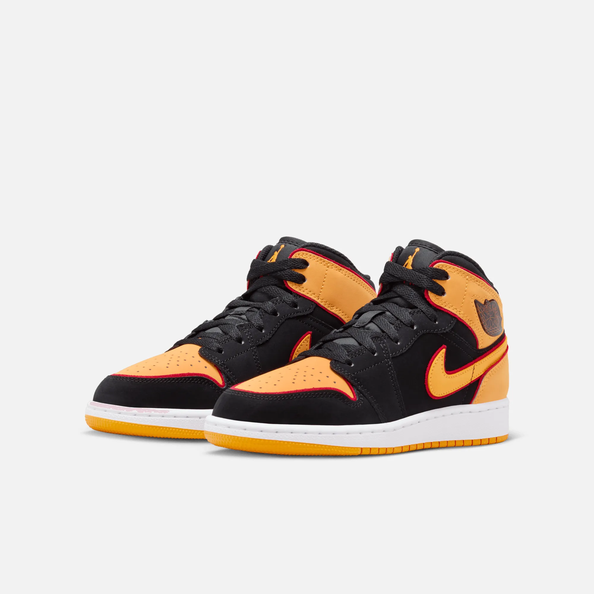 Air Jordan 1 Mid SE Black Vivid Orange (GS)