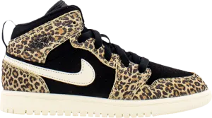 Air Jordan 1 Mid SE PS Cheetah sneakers, black