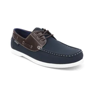 Akademiks Mens Marina Faux Leather Lace-Up Boat Shoes