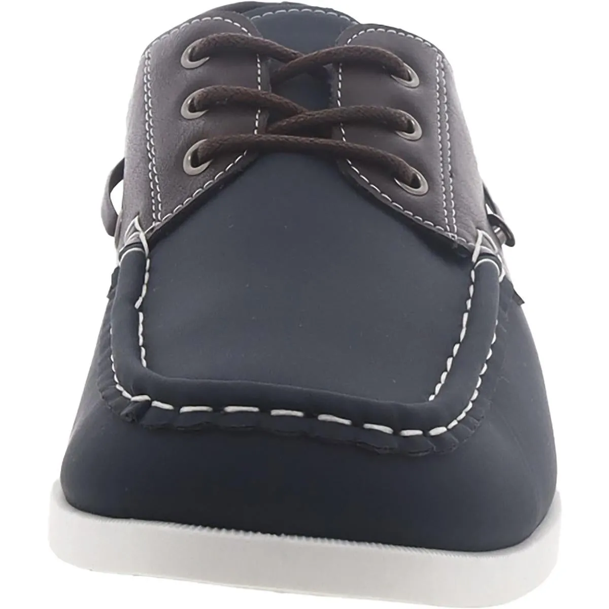 Akademiks Mens Marina Faux Leather Lace-Up Boat Shoes