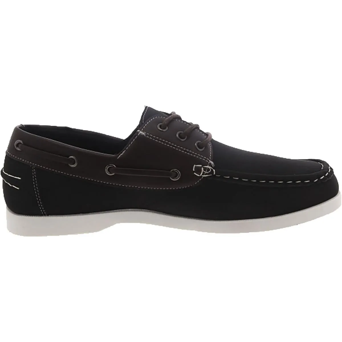 Akademiks Mens Marina Faux Leather Lace-Up Boat Shoes