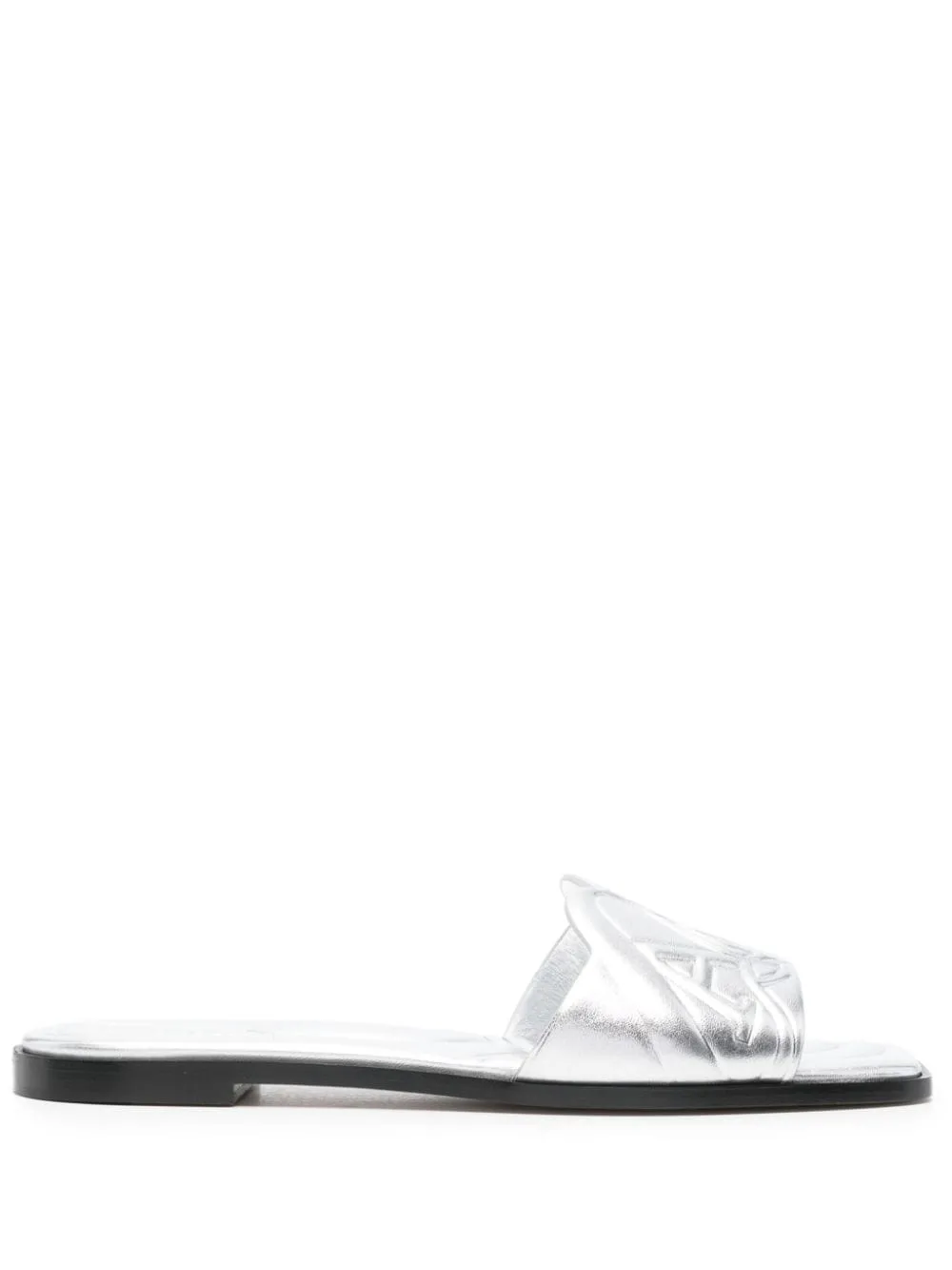 ALEXANDER MCQUEEN Elegant 24SS Silver Women Sandals with Chic Cut-outs