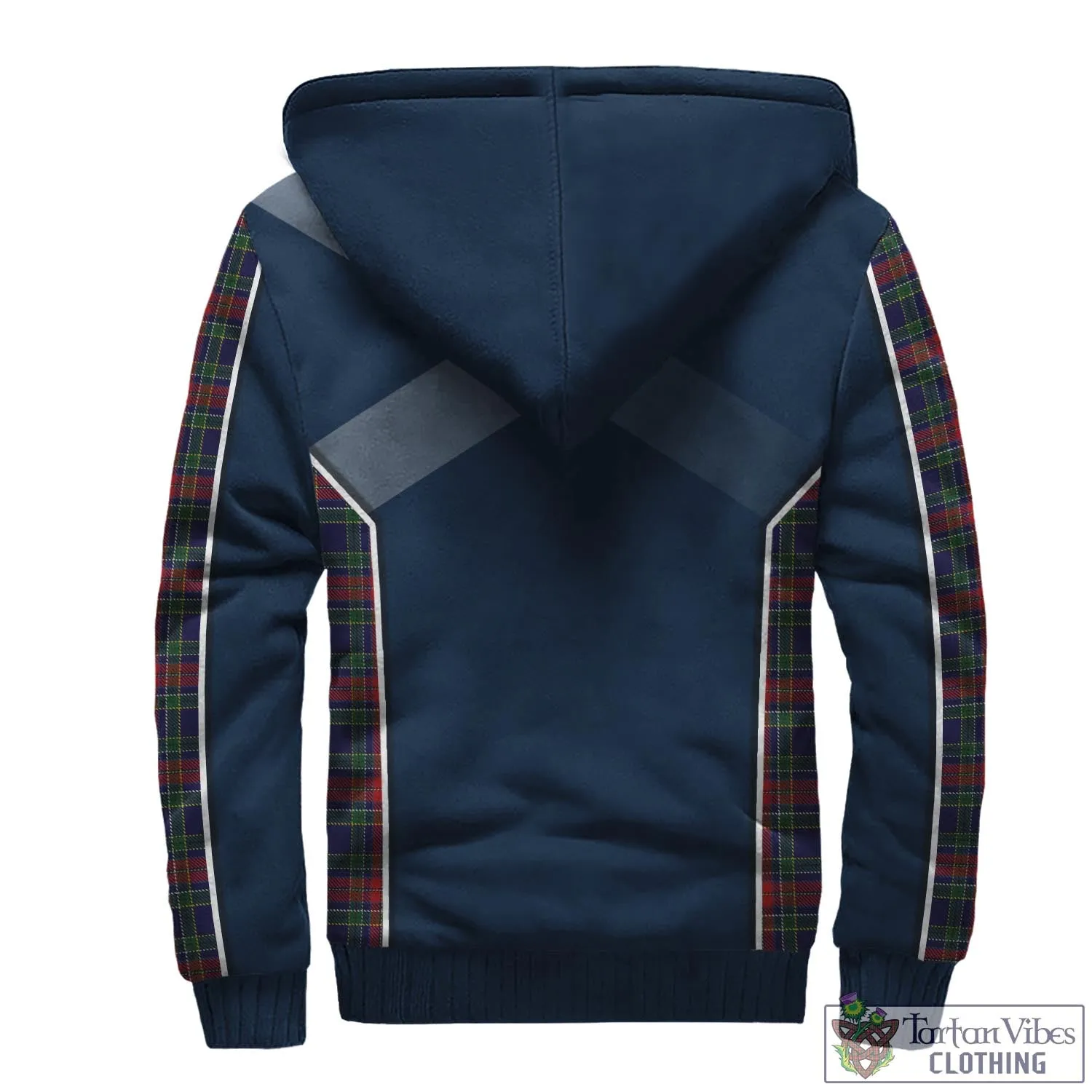 Allison Red Tartan Sherpa Hoodie with Family Crest and Scottish Thistle Vibes Sport Style