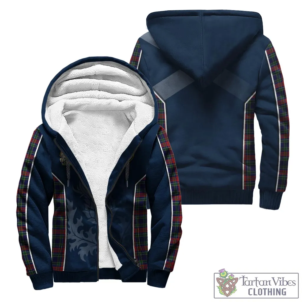 Allison Red Tartan Sherpa Hoodie with Family Crest and Scottish Thistle Vibes Sport Style