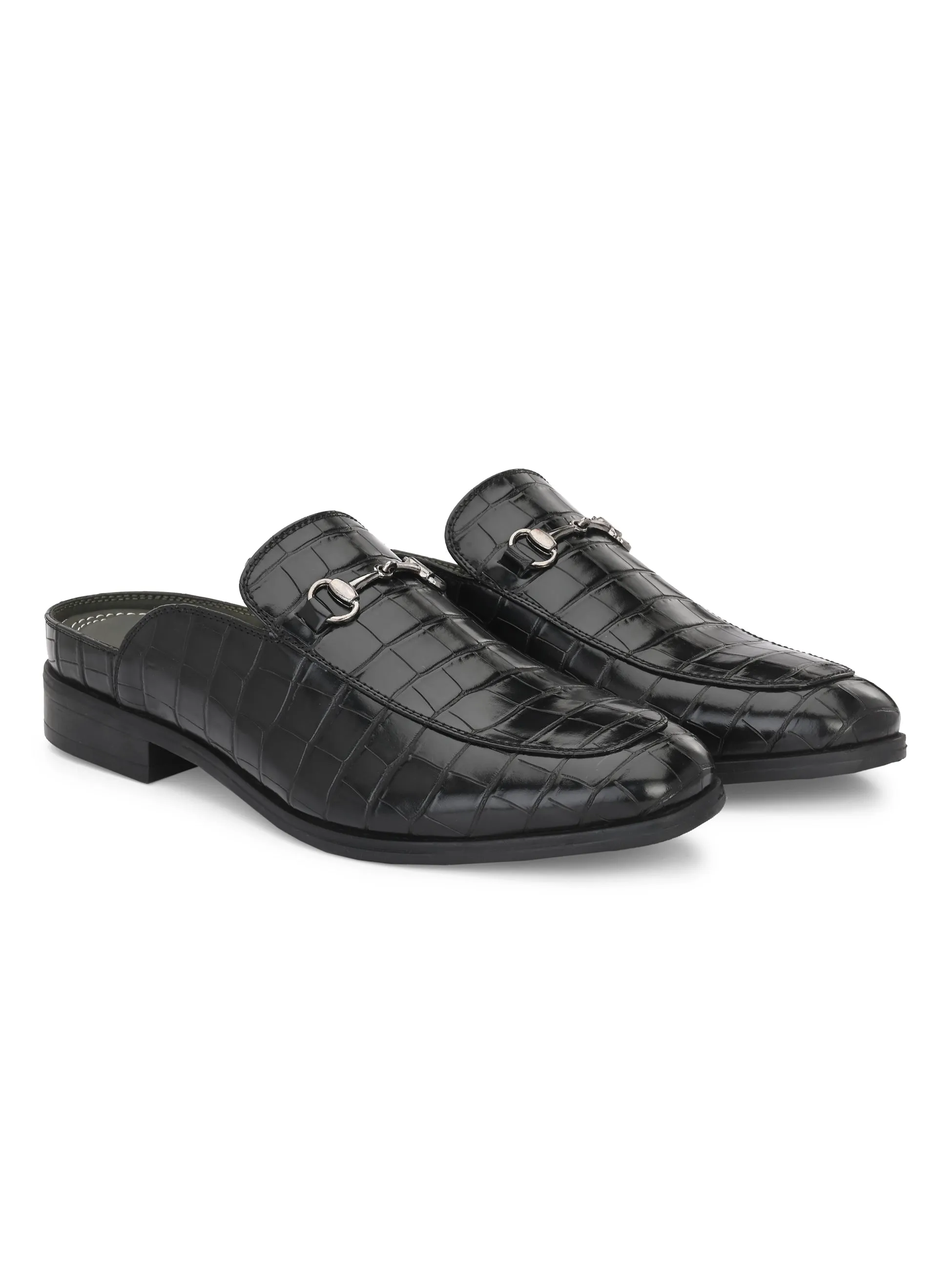 Amalfi Black Buckle Mules