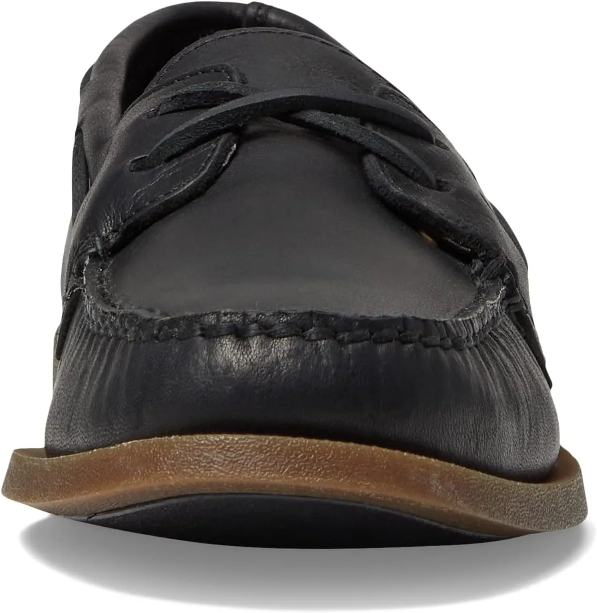 A/O 2-Eye Cross Lace Sperry Boat Shoes, black