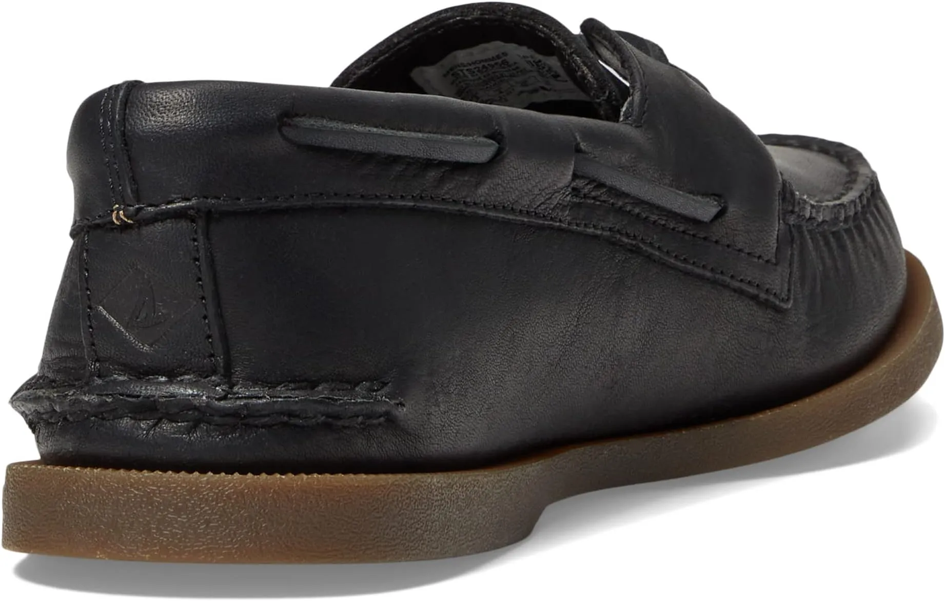 A/O 2-Eye Cross Lace Sperry Boat Shoes, black