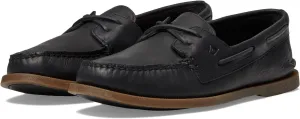 A/O 2-Eye Cross Lace Sperry Boat Shoes, black