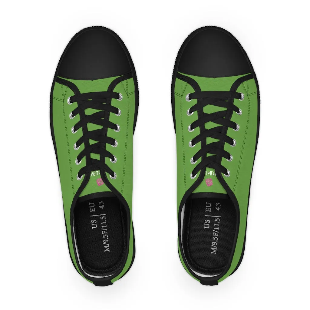 Apple Green Color Men's Sneakers, Best Solid Green Color Men's Low Top Sneakers Tennis Canvas Shoes (US Size: 5-14)