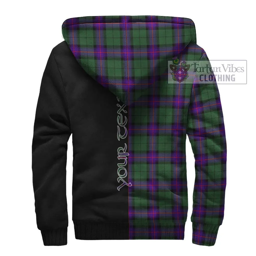 Armstrong Modern Tartan Sherpa Hoodie with Family Crest and Half Of Me Style