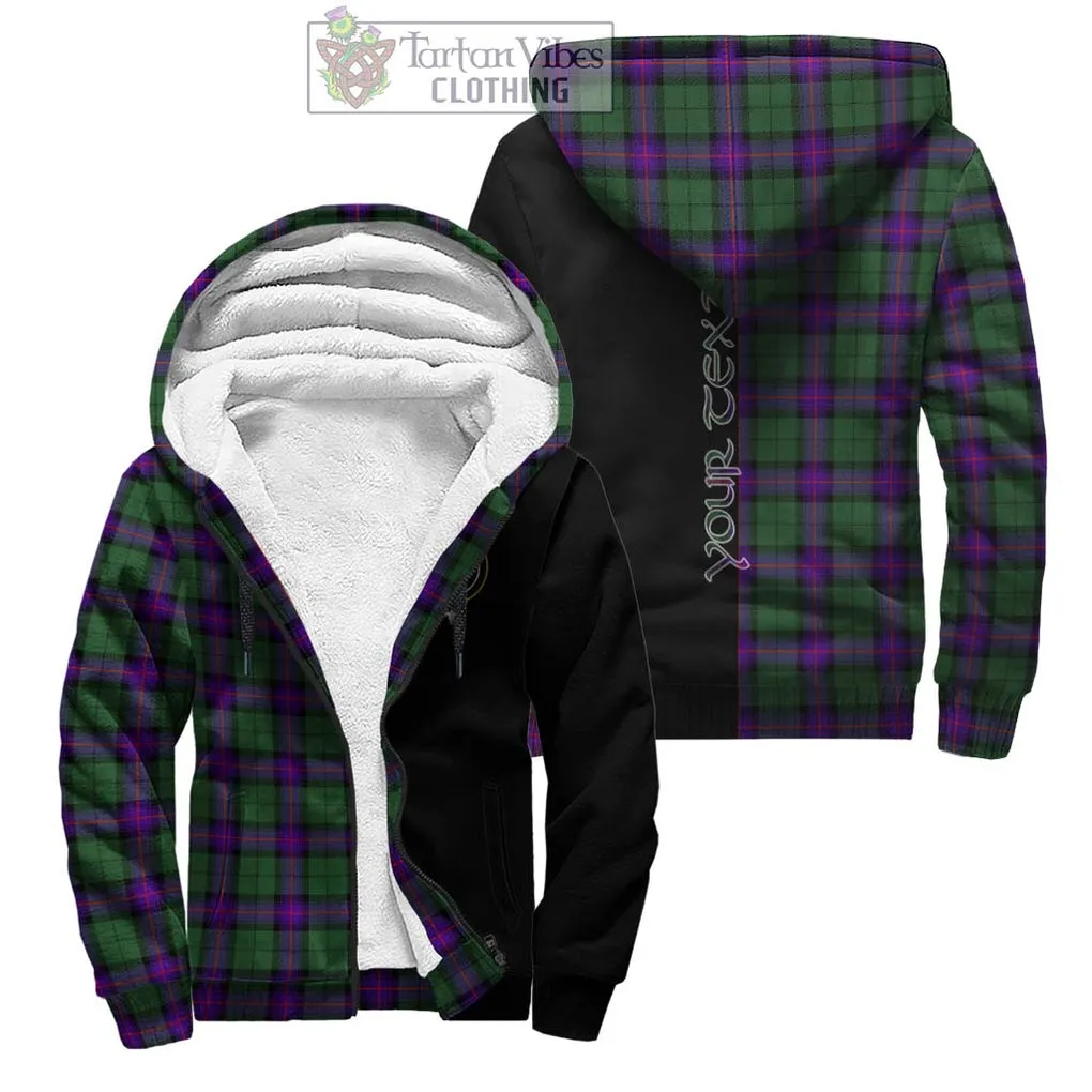 Armstrong Modern Tartan Sherpa Hoodie with Family Crest and Half Of Me Style