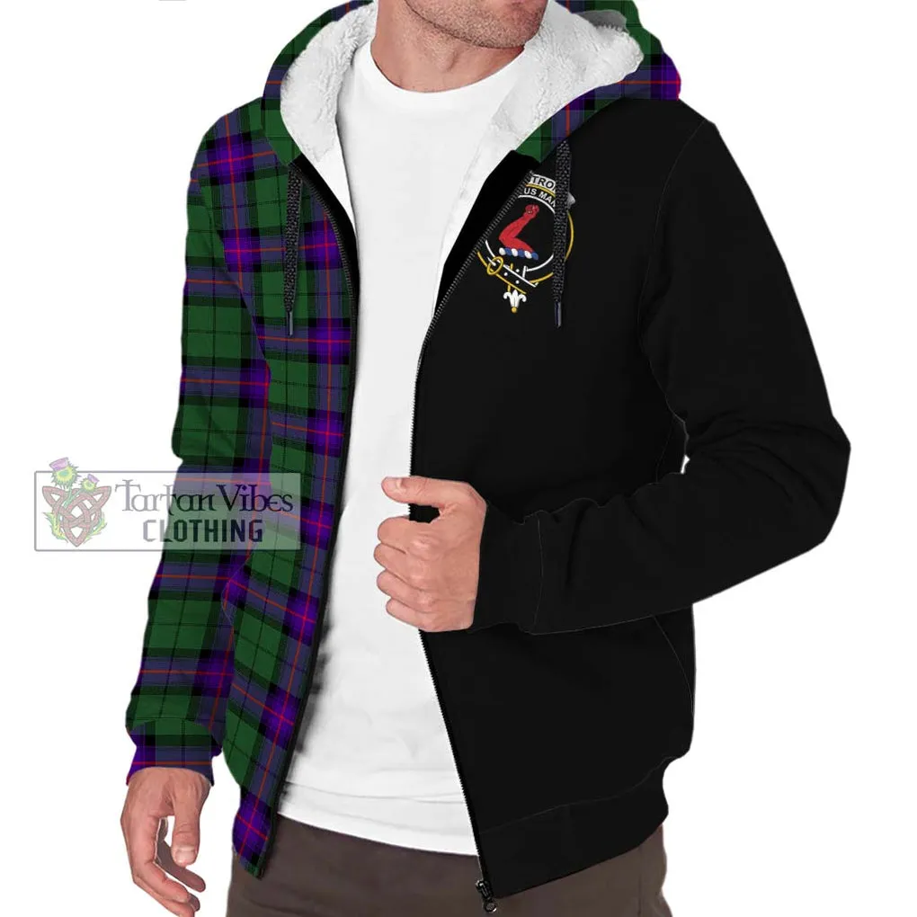 Armstrong Modern Tartan Sherpa Hoodie with Family Crest and Half Of Me Style