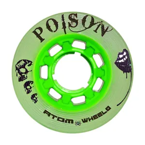 Atom Poison Roller Skate Wheels 62x44mm 84a - Green (Set of 4)