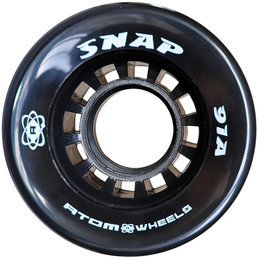 Atom Snap Roller Skate Wheels 60x40mm 91a - Black (Set of 4)