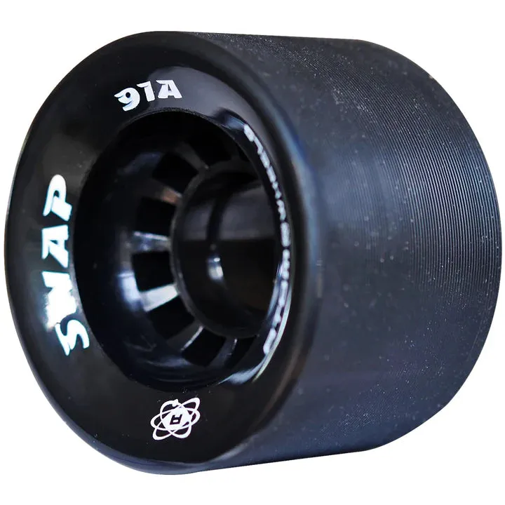 Atom Snap Roller Skate Wheels 60x40mm 91a - Black (Set of 4)