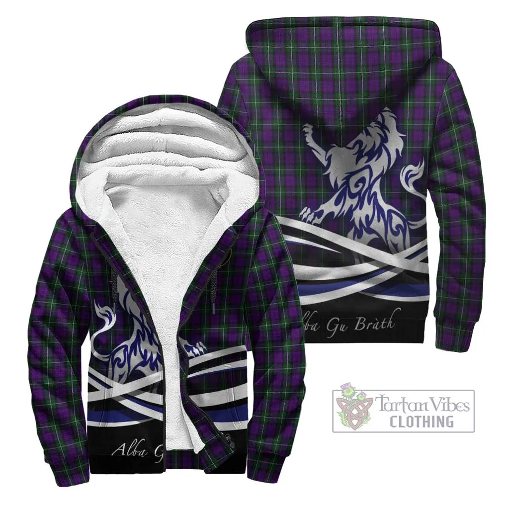 Baillie Highland Society Tartan Sherpa Hoodie with Alba Gu Brath Regal Lion Emblem