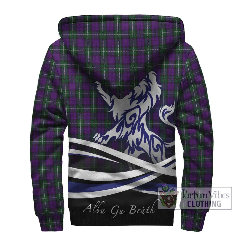 Baillie Highland Society Tartan Sherpa Hoodie with Alba Gu Brath Regal Lion Emblem