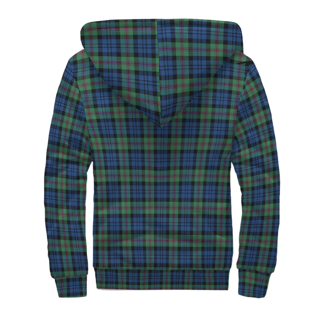 Baird Ancient Tartan Sherpa Hoodie with Family Crest