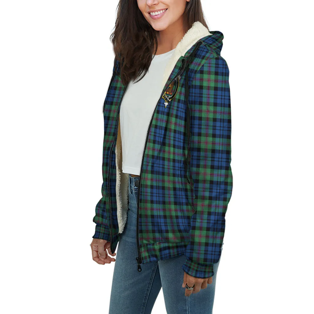 Baird Ancient Tartan Sherpa Hoodie with Family Crest