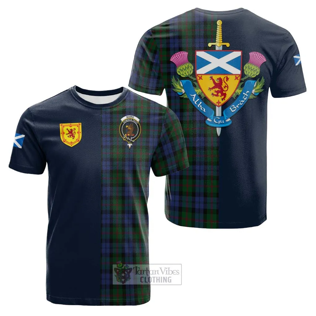 Baird Tartan Cotton T-shirt Alba with Scottish Lion Royal Arm Half Style