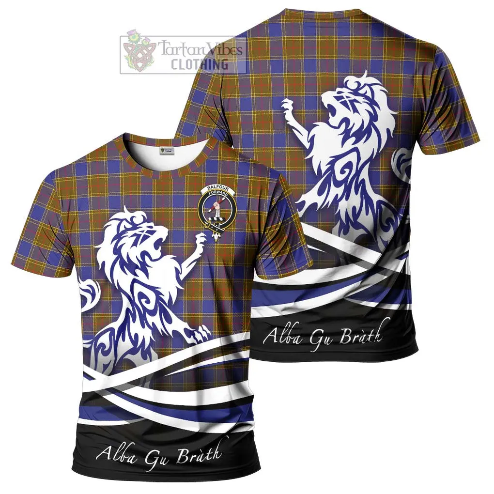 Balfour Tartan Cotton T-shirt with Alba Gu Brath Regal Lion Emblem