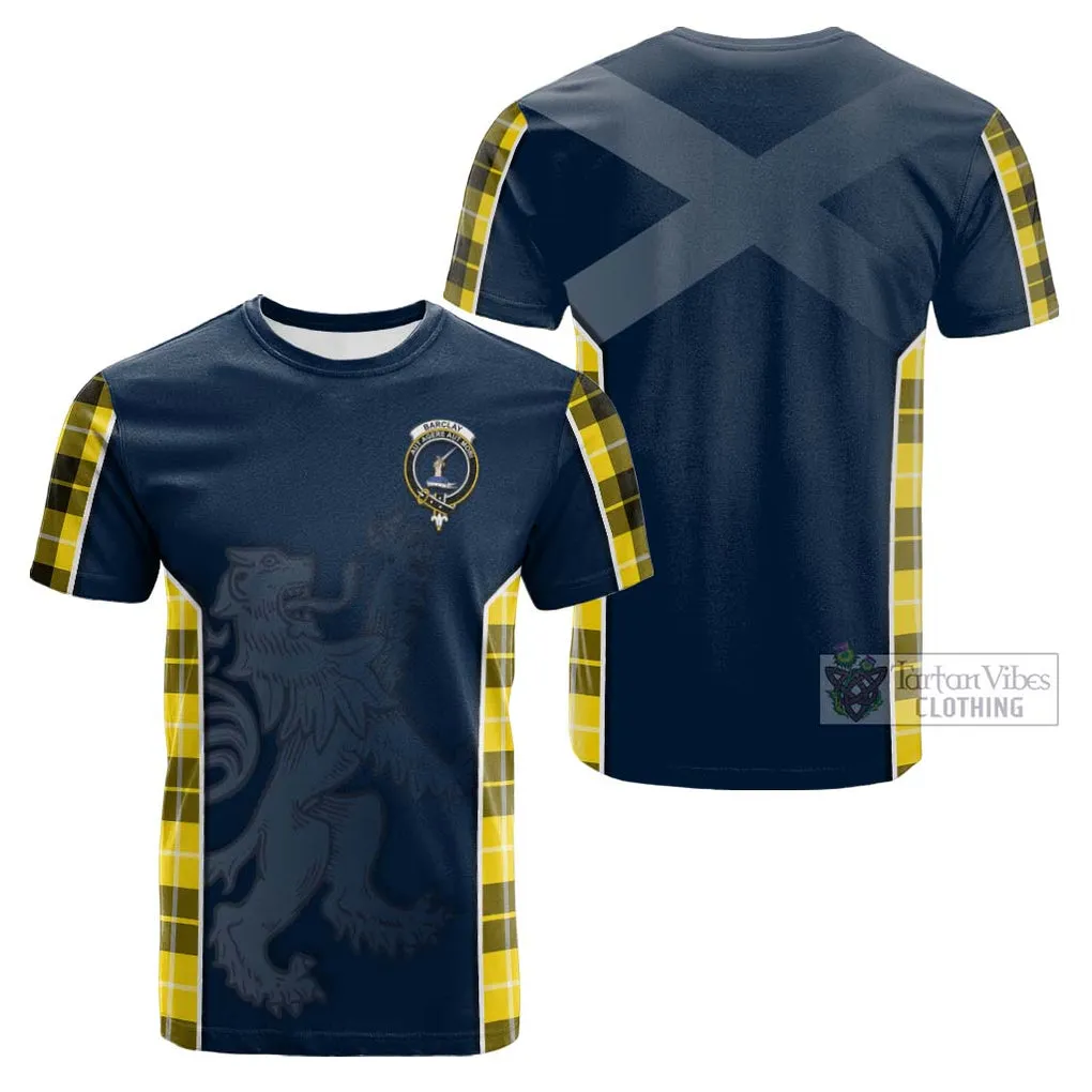 Barclay Dress Modern Tartan Cotton T-shirt with Family Crest and Lion Rampant Vibes Sport Style